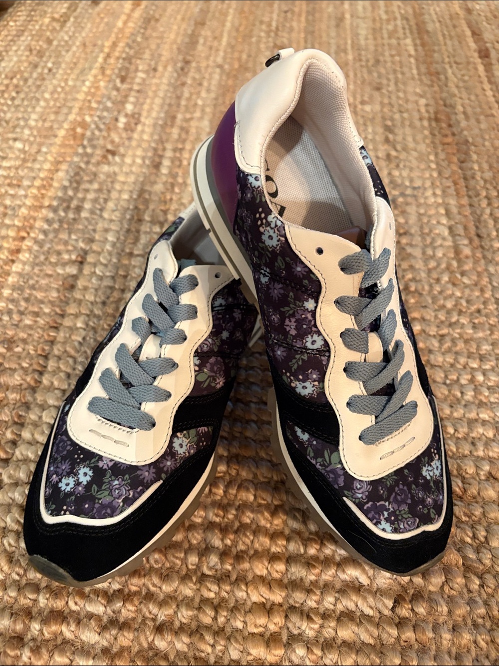 Coach Women's Floral C118 C121 Low-Top Running Sneakers Size 8B Fast Shipping